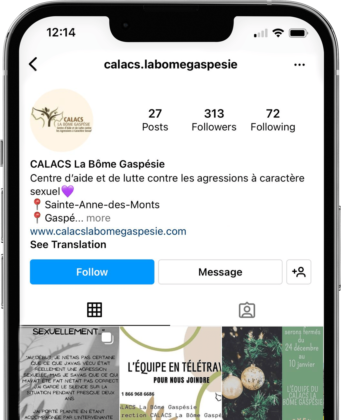 Fil Instagram du CALACS